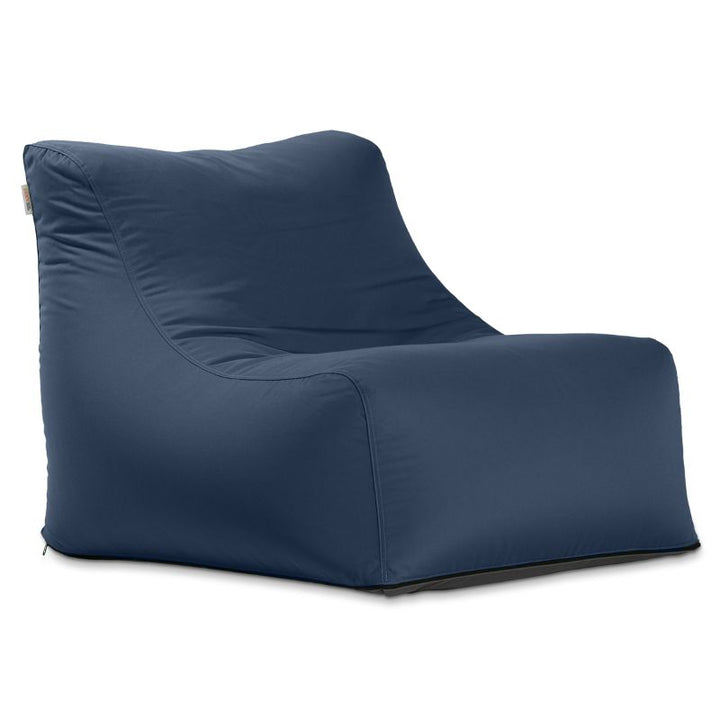 Jaxx Ponce Outdoor Bean Bag Chair in Navy, a deep blue boat bean bag chair with a lightweight, portable design