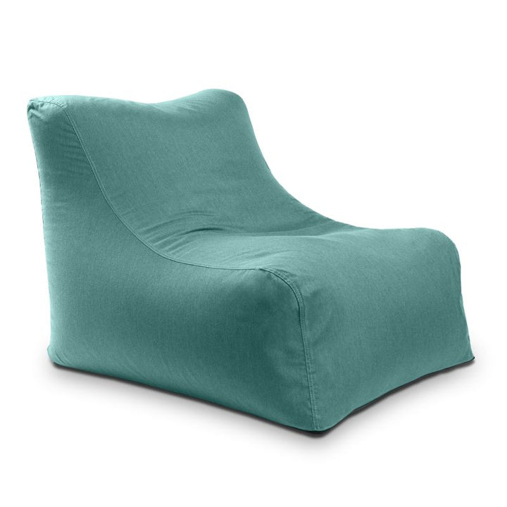 Jaxx Ponce Outdoor Bean Bag Chair in Sunbrella Breeze, a seafoam Sunbrella bean bag chair for poolside lounging