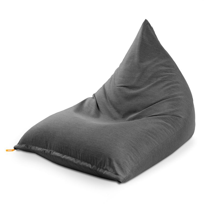 Jaxx Twist outdoor bean bag chair in Charcoal, a weather-resistant patio lounger for indoor and outdoor seating
