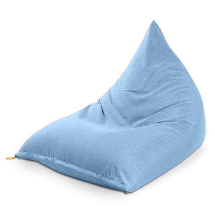 Jaxx Twist outdoor bean bag chair in Sunbrella Ocean, a UV-resistant Sunbrella lounger for poolside seating