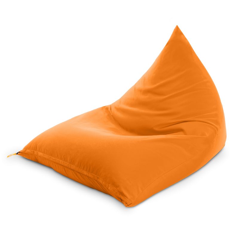 Jaxx Twist outdoor bean bag chair in Sunbrella Tangerine, a bold Sunbrella bean bag lounger on a white background