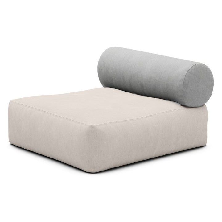 Jaxx Tybee outdoor bean bag chair in Flax Sunbrella, a low-profile patio bean bag chair with bolster
