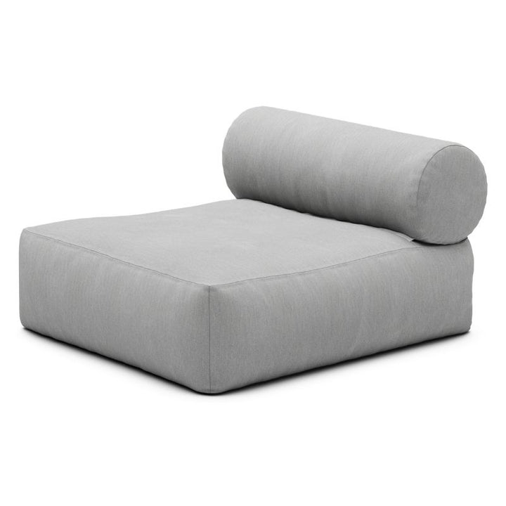 Jaxx Tybee outdoor bean bag chair in Granite Sunbrella with a matching bolster backrest