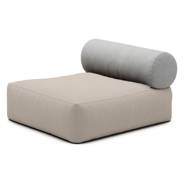 Jaxx Tybee outdoor bean bag chair in Pearl Sunbrella with a zip-off bolster backrest