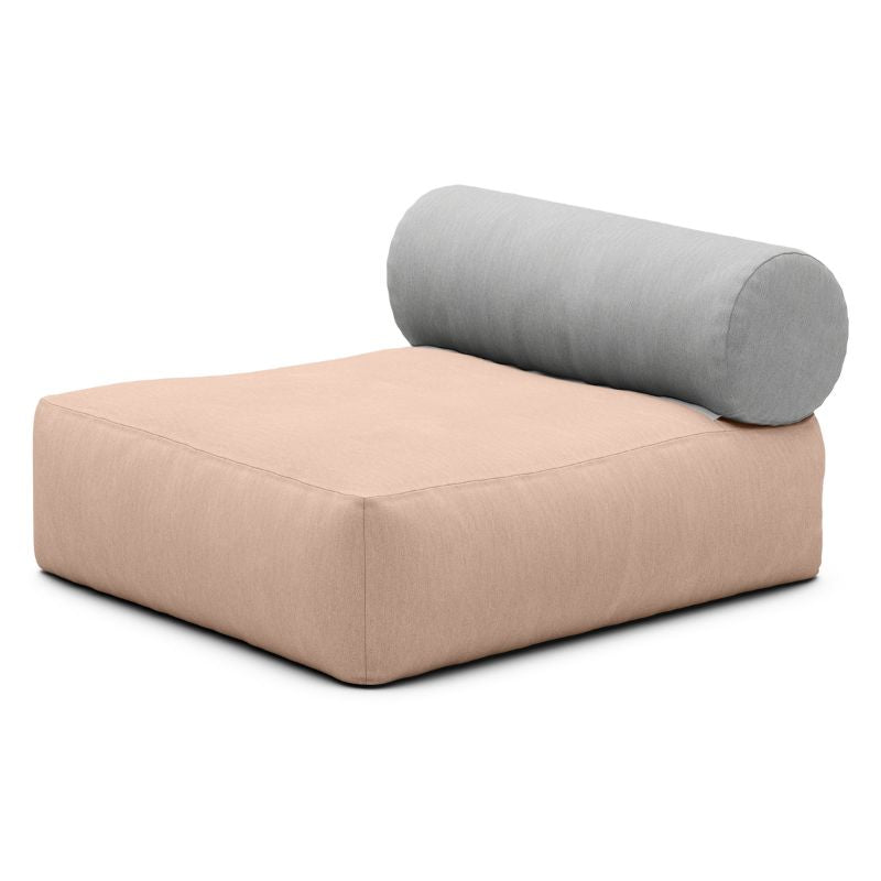 Jaxx Tybee outdoor bean bag chair in Petal Sunbrella with its detachable bolster backrest