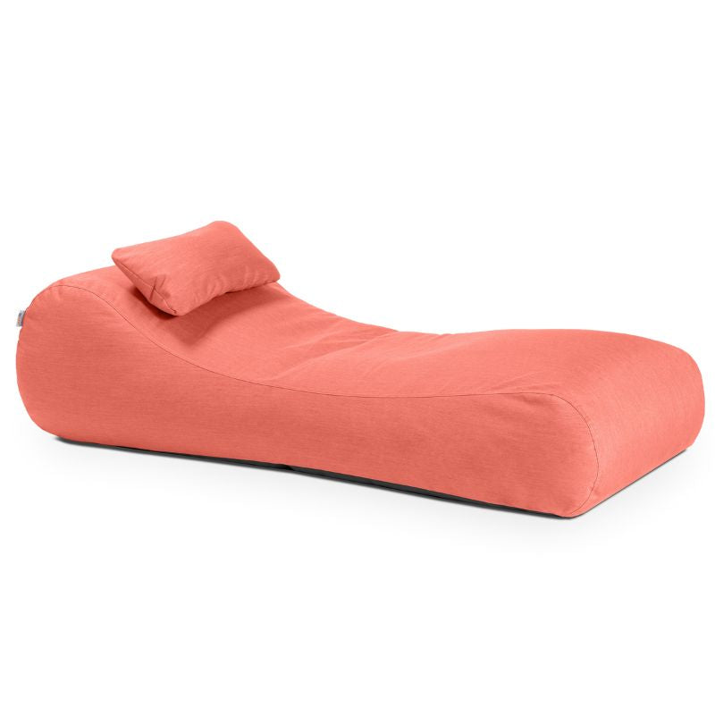 Jaxx Arlo outdoor bean bag lounger in flamingo Sunbrella fabric, a bright poolside lounging seat