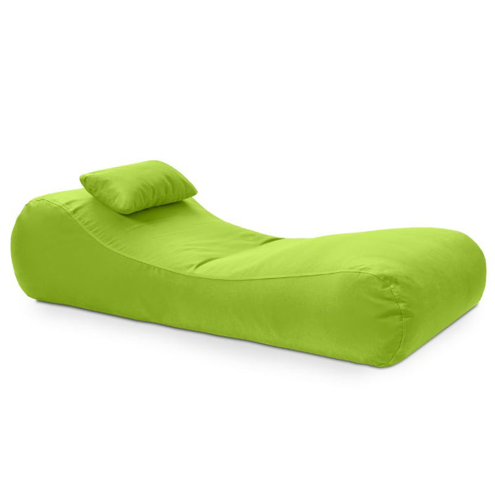 Jaxx Arlo outdoor bean bag lounger in Lime Sunbrella fabric, a bold poolside statement seat