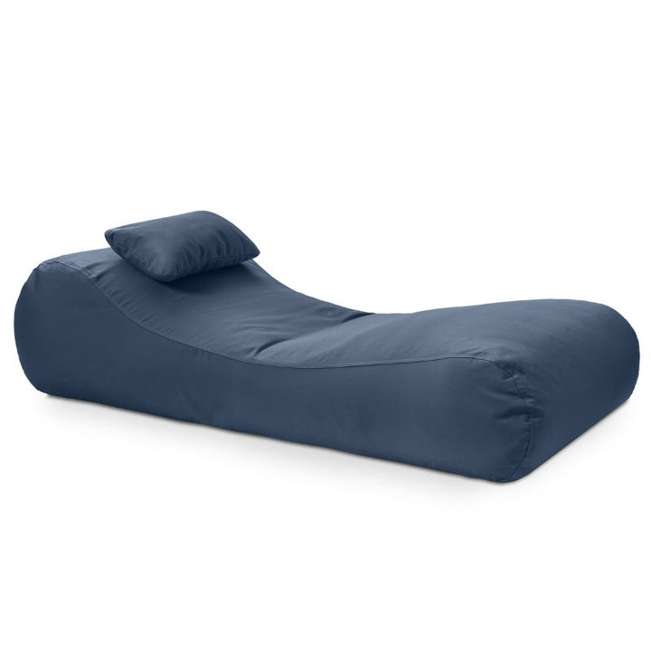 Jaxx Arlo outdoor bean bag lounger in Navy Sunbrella fabric, a bold poolside statement seat