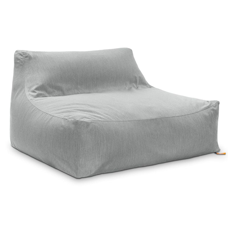 The Jaxx Outdoor Bean Bag Loveseat in Granite fabric, a versatile weatherproof seat