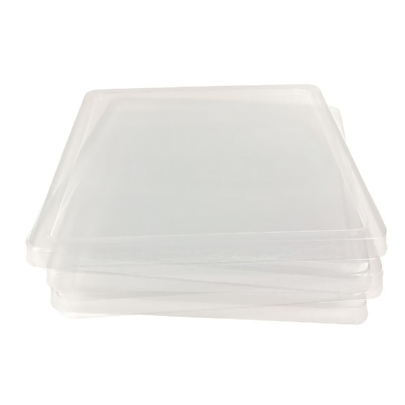 Clear plastic tray from the ROYLCO Light Cube Sensory Exploration Kit sitting snugly on the LED light cube surface for sensory and STEAM activities in classroom settings