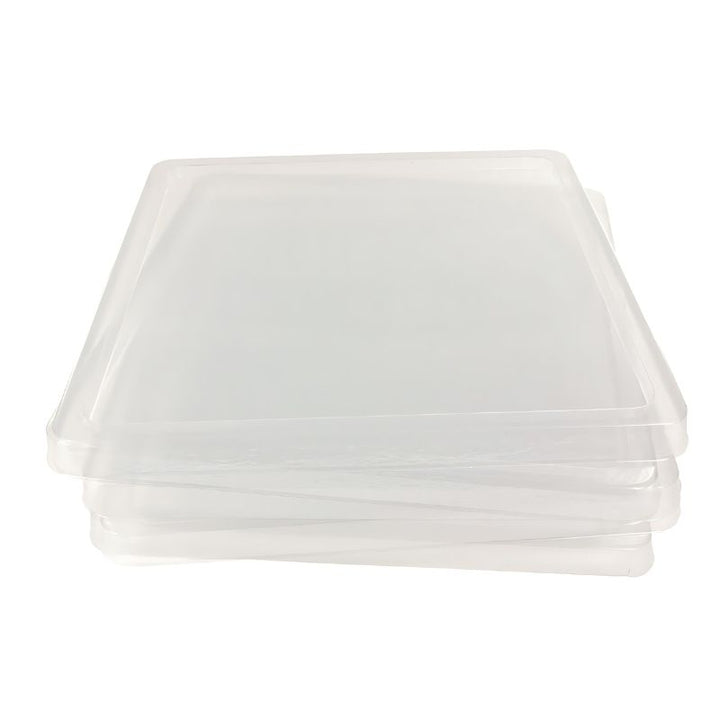 Clear plastic tray from the ROYLCO Light Cube Sensory Exploration Kit sitting snugly on the LED light cube surface for sensory and STEAM activities in classroom settings