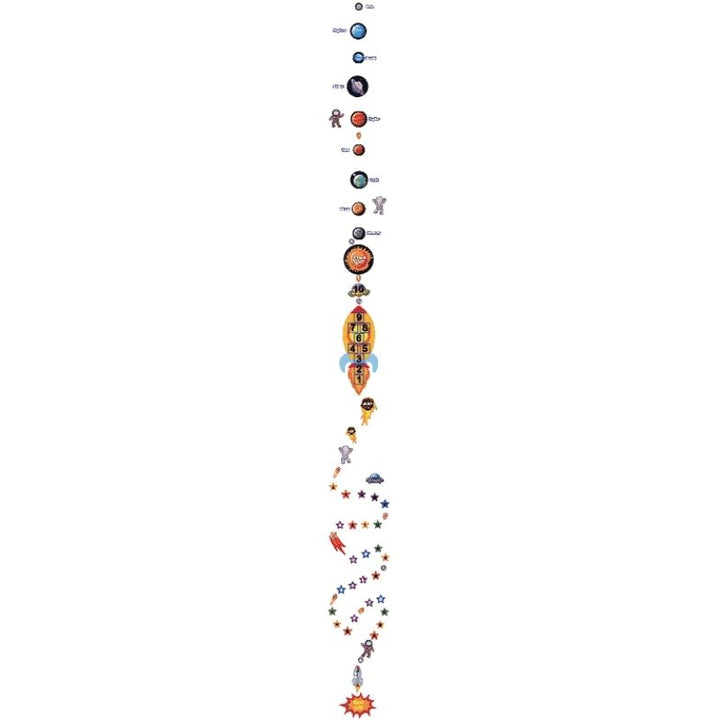 Sensory Paths Blast Off to Space Full Path English language layout showing all movement activity stations of this Made in Canada 3M vinyl sensory hallway path