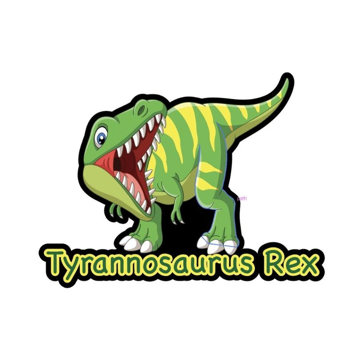 T-Rex station from the Sensory Paths Dino Adventure Full Path showing the high-energy dinosaur movement decal on anti-skid 3M vinyl for school hallway sensory paths