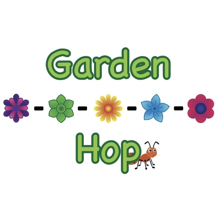 Sensory Paths Garden Hop Full Path title graphic showing the garden-themed sensory movement path branding for this Made in Canada 3M vinyl anti-skid school hallway path