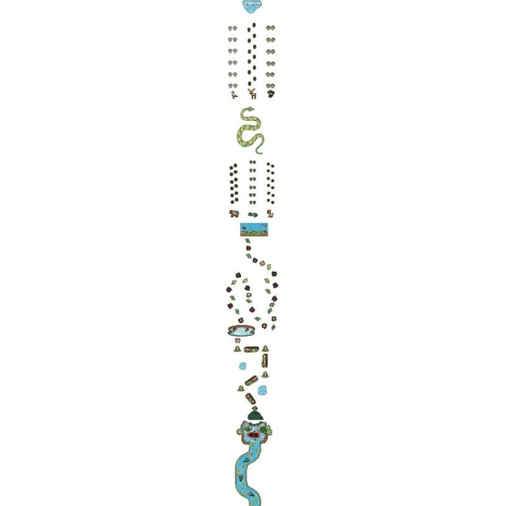 Sensory Paths Wild Wilderness Adventure full path in English, displaying all alphabet, counting, and movement floor decals for bilingual school use
