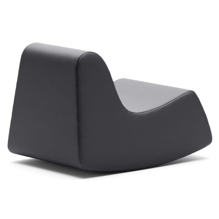 Back view of the black Jaxx Midtown Rocker, a sensory rocking chair for kids for active seating