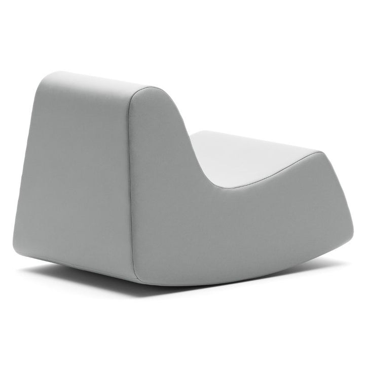 Back view of the grey Jaxx Midtown Rocker, a sensory rocking chair for kids for flexible seating