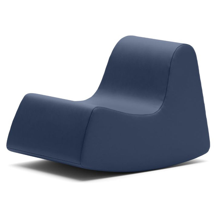 Navy blue Jaxx Midtown Rocker, a sensory rocking chair for kids offering flexible active seating