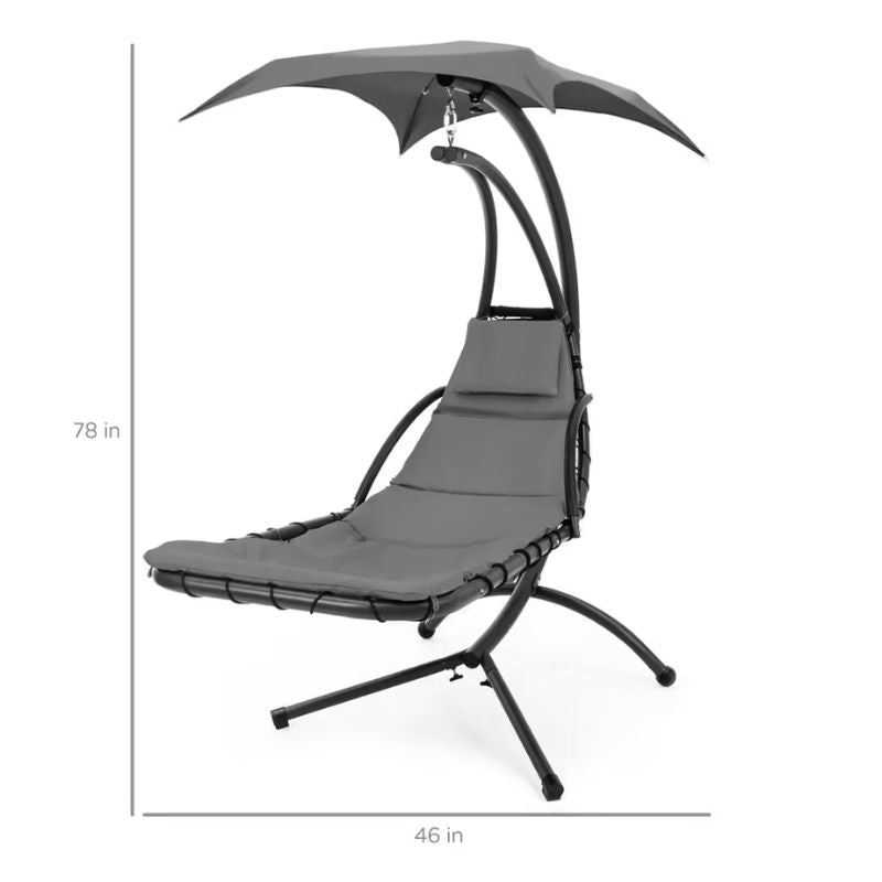TFH Leaf Chair sensory swing chair dimension diagram showing 78 inch height and 46 inch width for planning a home or therapy room