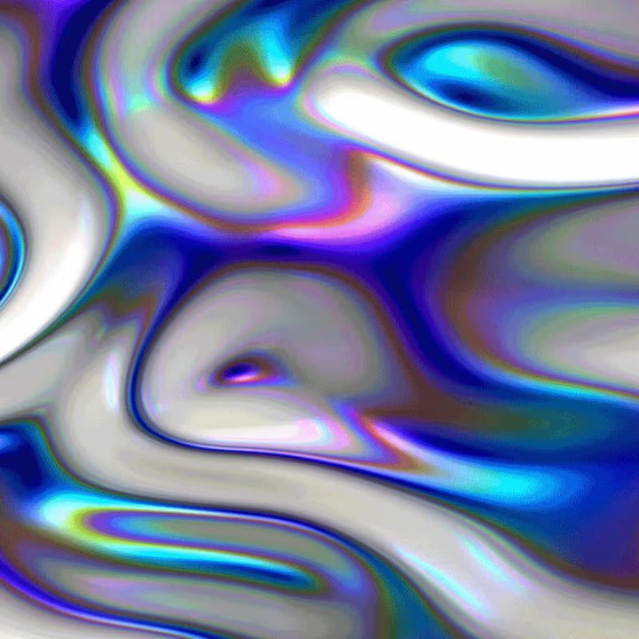 Iridescent swirling pattern video still from the abstract patterns theme in the TFH ChromaTheme sensory video library