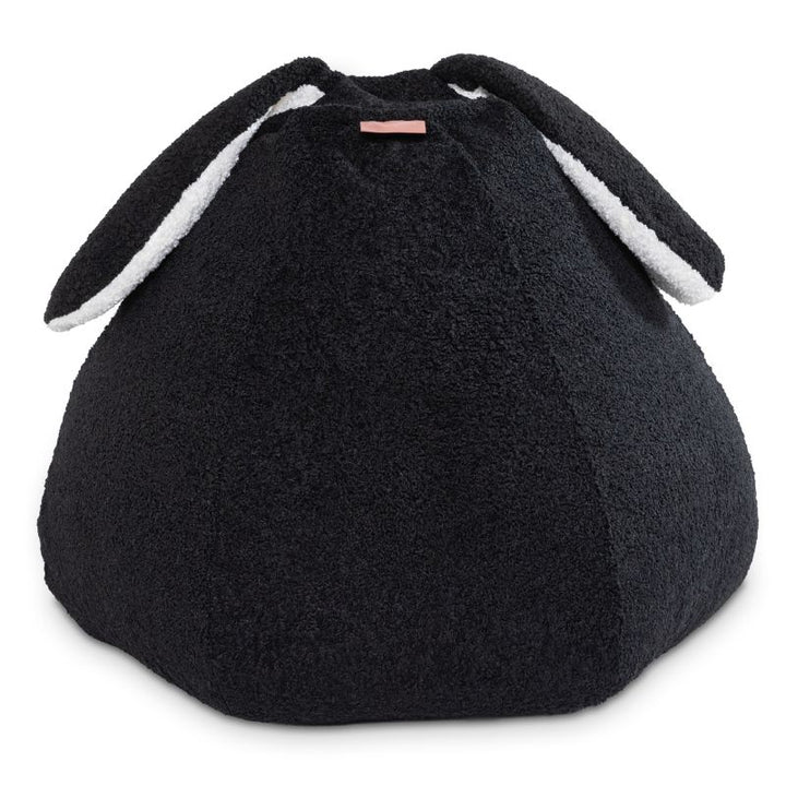 Raven-Symoné HopSeat sherpa bean bag chair in black, a sensory bean bag chair with deep-pressure comfort for kids and adults