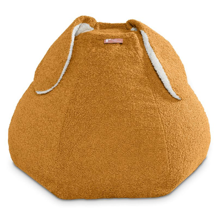 Raven-Symoné HopSeat sherpa bean bag chair in gold, a plush sensory bean bag chair for kids, teens and adults