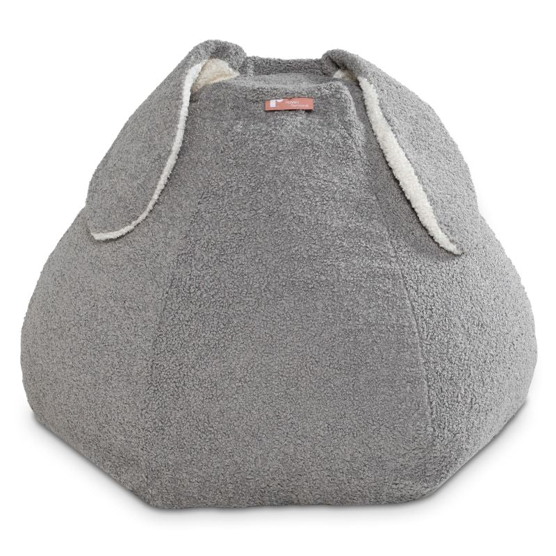 Raven-Symoné HopSeat sherpa bean bag chair in gray, a calming sensory bean bag chair for kids and adults