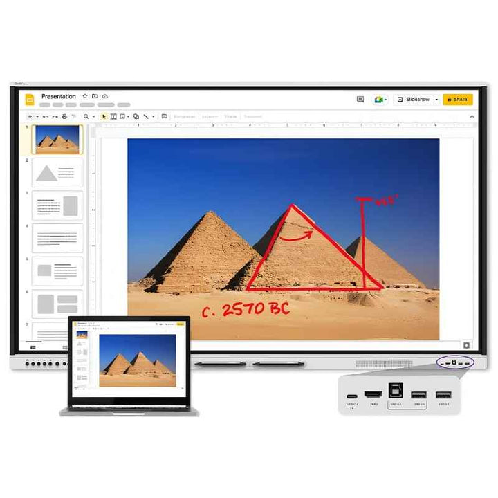 SMART Board GX Plus interactive display showing structured educational content, suitable for classroom and therapy room instruction