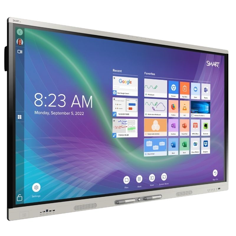 SMART Technologies MX Series interactive whiteboard side front view showing bezel and display panel design