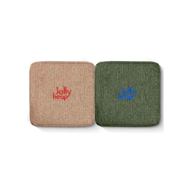 A colour swatch pair for JollyHeap Creative Set soft magnetic blocks in light brown and green