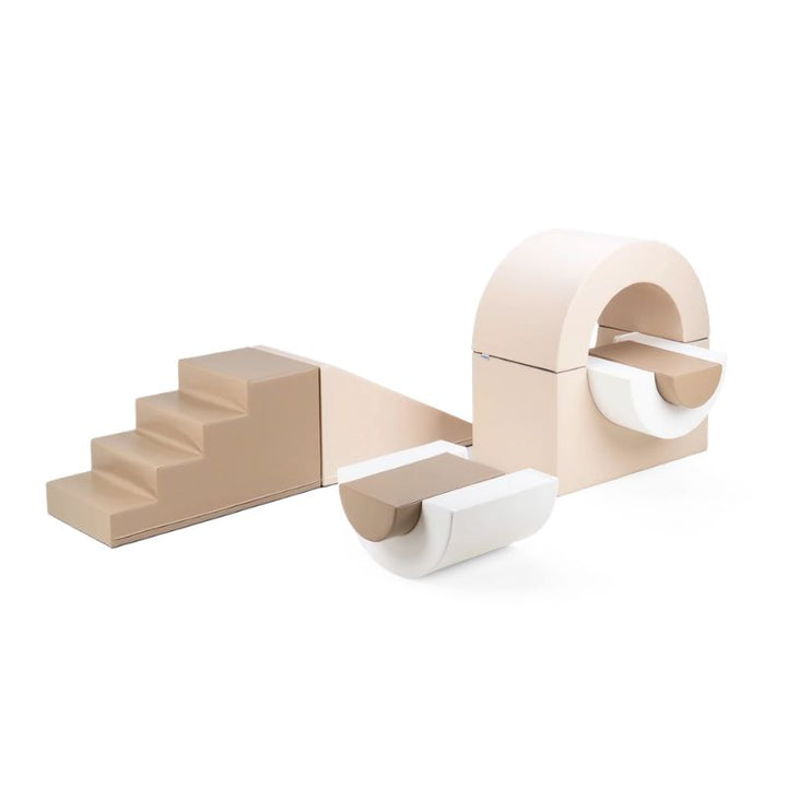 IGLU Tunnel Gym soft play gym in Neutral Pastel, the default colourway shown on the toddler climbing gym set