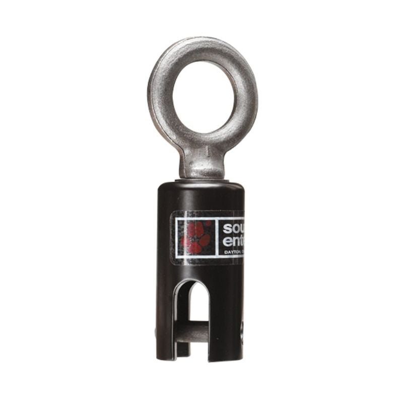 Southpaw Safety Rotation Device close-up, solid metal swing swivel hardware for safe vestibular therapy rotation in clinics and home therapy rooms