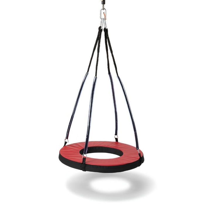 Front view of the Southpaw Soft-Lite Circle Swing showing the open O-shaped circular design for multidirectional vestibular therapy in clinics, schools, and sensory rooms