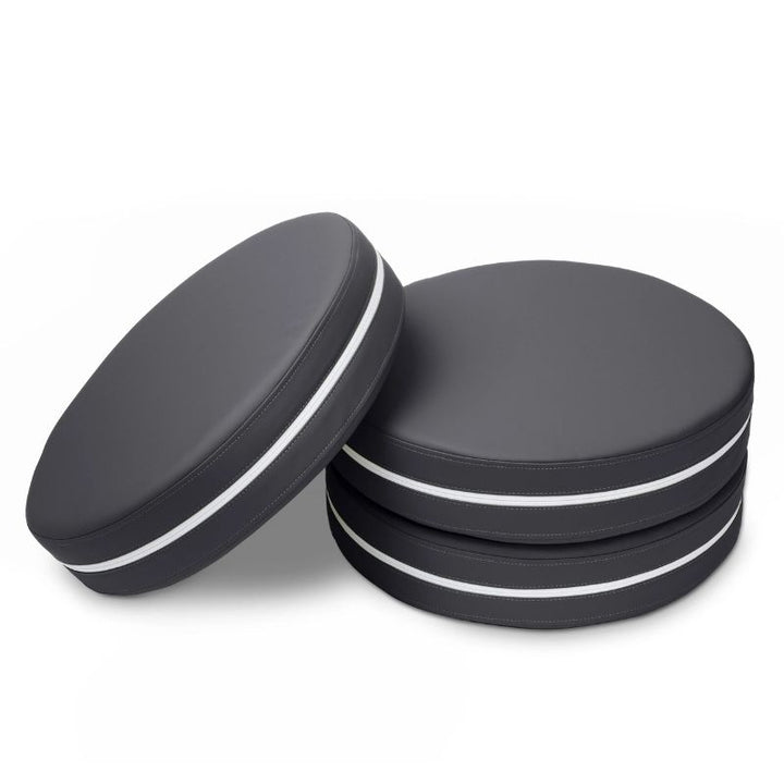 Jaxx Kirkwood stacking floor cushions in a dark charcoal colourway, a set of three flexible seating circles