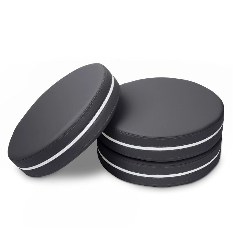 Jaxx Kirkwood stacking floor cushions in a dark charcoal colourway, a set of three flexible seating circles