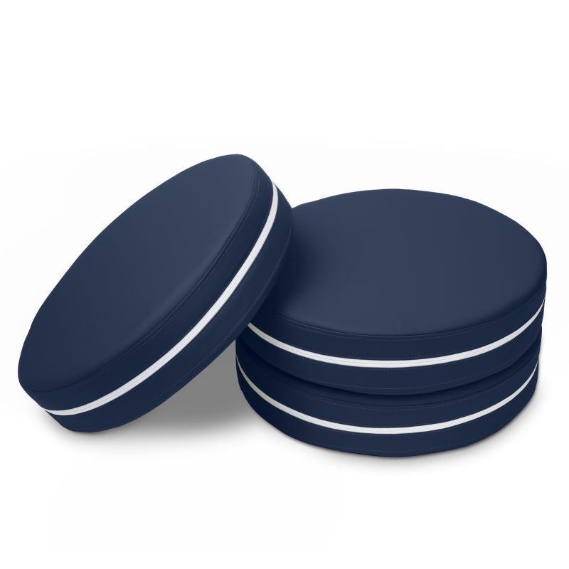 Jaxx Kirkwood stacking floor cushions in navy blue, a set of three stackable classroom seating circles