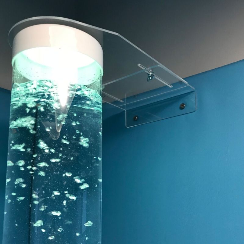 TFH 6" Bubble Tube Wall Bracket shown from an alternate angle, designed to stabilise TFH Standard bubble tubes in therapy rooms and sensory spaces