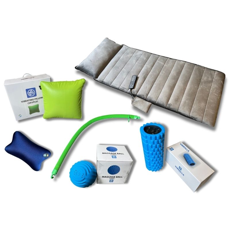 TFH Calming Vibration Kit detail view of vibrating sensory tools for light touch, pressure, and texture exploration