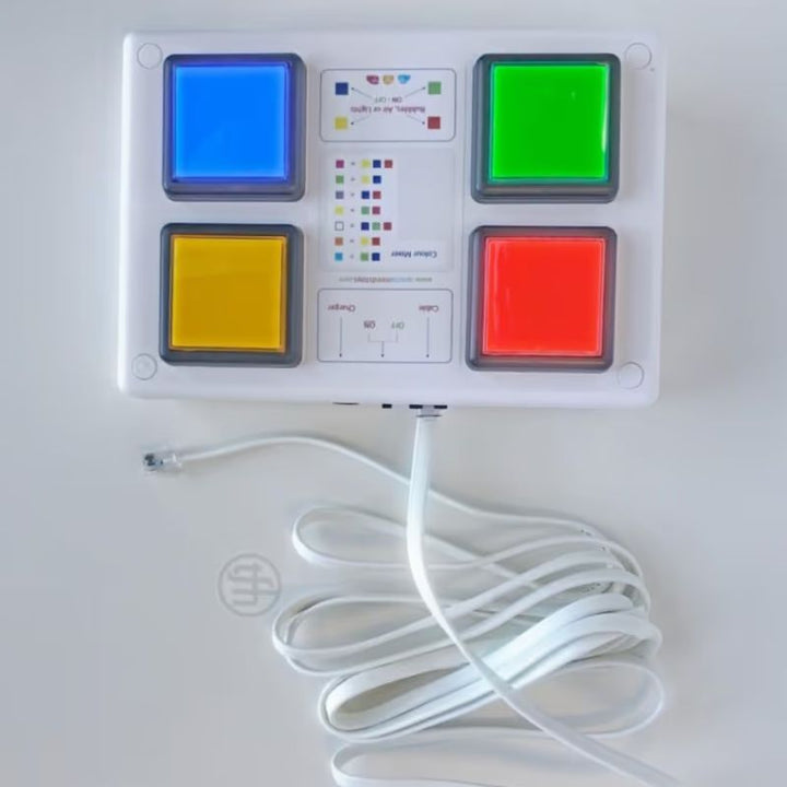 TFH 4-Button Wired Colour Controller with cable, a sensory room accessory for colour control on bubble tubes and fibre optics