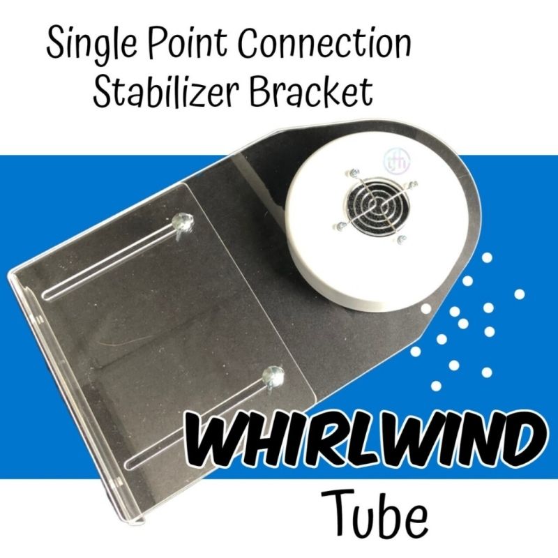 TFH Hurricane Tube Security Bracket flat wall install title graphic showing bracket positioning and compatibility with TFH hurricane and whirlwind sensory tubes