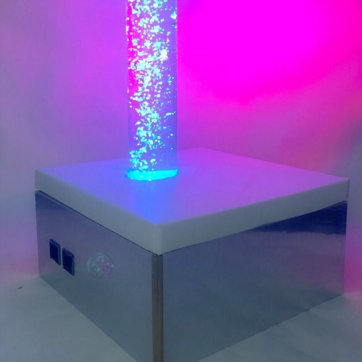 TFH Sensory Room Magic Genie System Starter full landscape view showing the complete interactive multi-sensory room environment with bubble tube, fibre optic tails and colour wash lighting