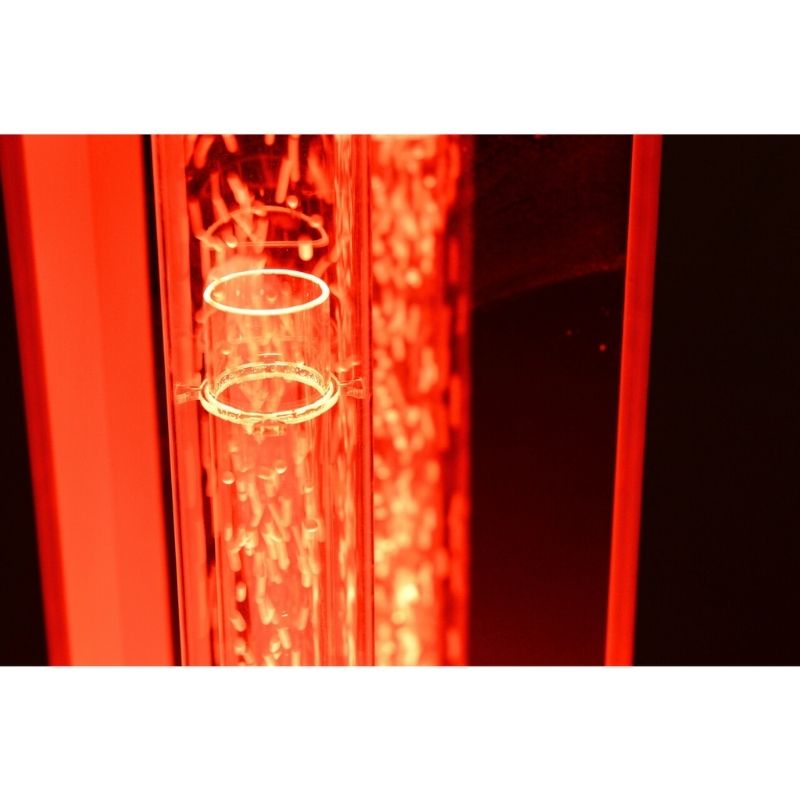 TFH Mobile Sensory Cart Jr waterless Hurricane Tube close-up showing foam bead circulation and LED colour cycling for sensory therapy