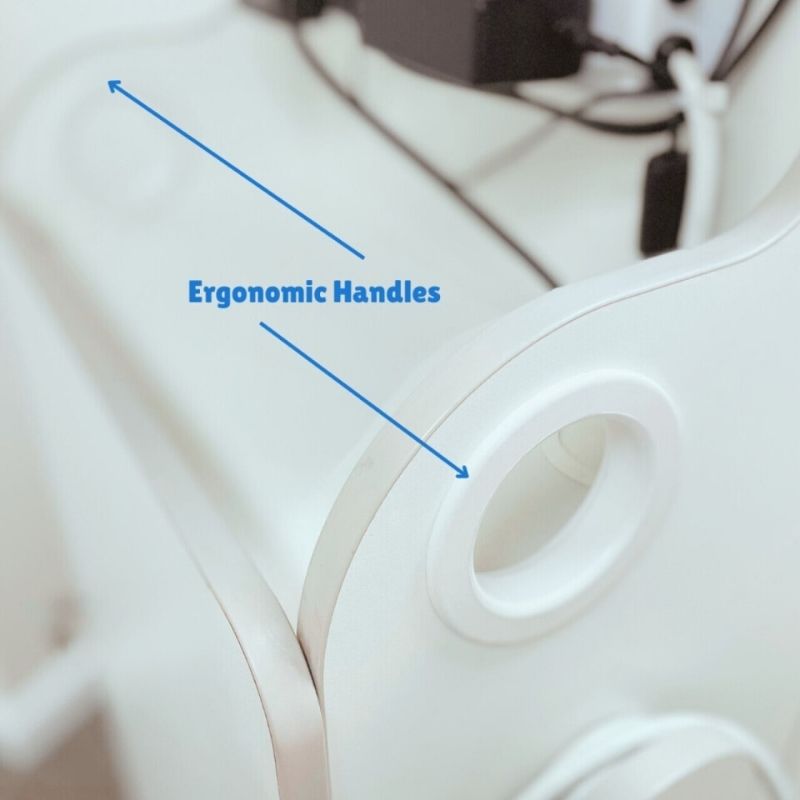 TFH Mobile Sensory Cart Waterless ergonomic handles showing the portability design for easy transport between rooms in schools, hospitals, and care facilities