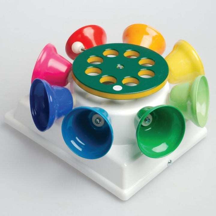 TFH Rainbow Carousel Bells Adapted Reward showing the switch connection port for latch-based switch-access activation in OT and AAC programmes
