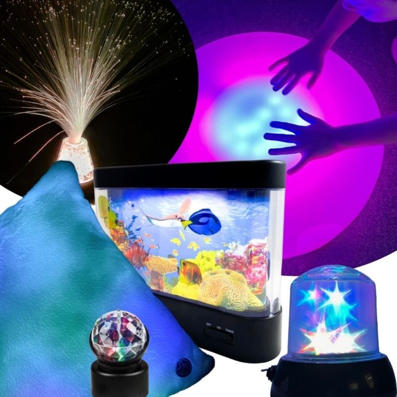 TFH Sensory Den Enhance Illumination Kit showing the 6-piece sensory light accessory set for sensory dens, calm corners and sensory rooms across North America