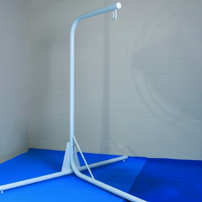 TFH T Shape Stand for Swaying Banana Leaf Chair landscape view showing the freestanding powder-coated steel sensory swing stand