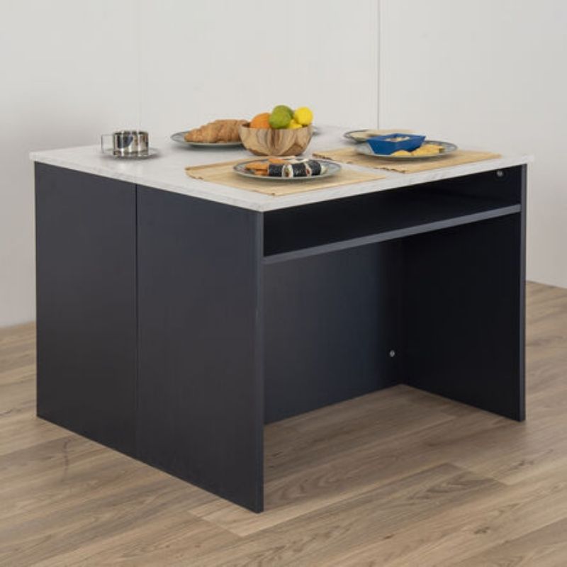 TTS Modern Living Breakfast Bar Island side view showing navy MDF construction and contemporary design for early years role play