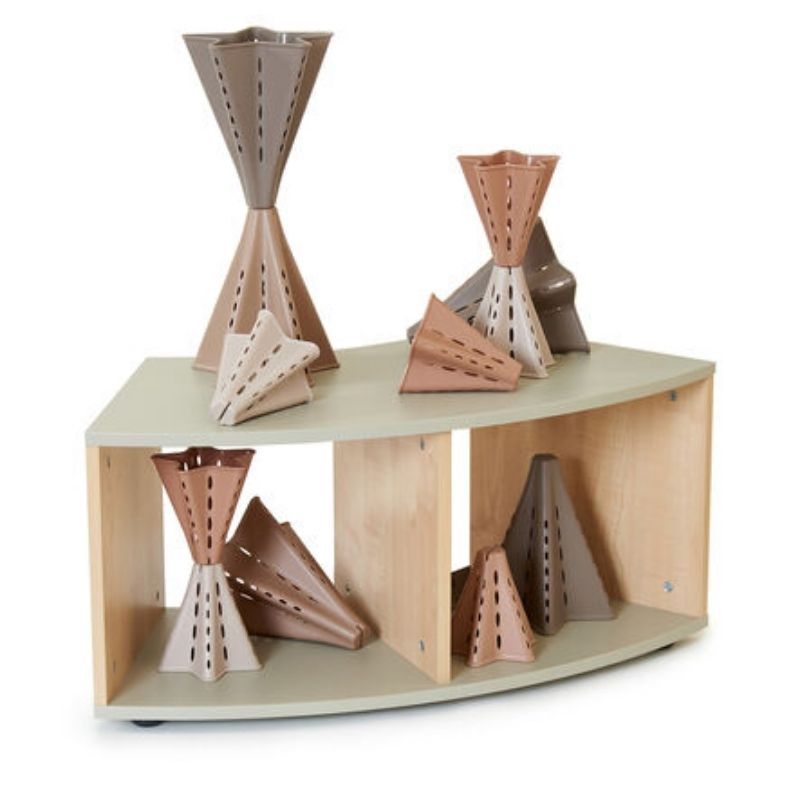 TTS Elements Sage Toddler Low Curved Storage Unit in clean landscape view showing child-safe durable construction