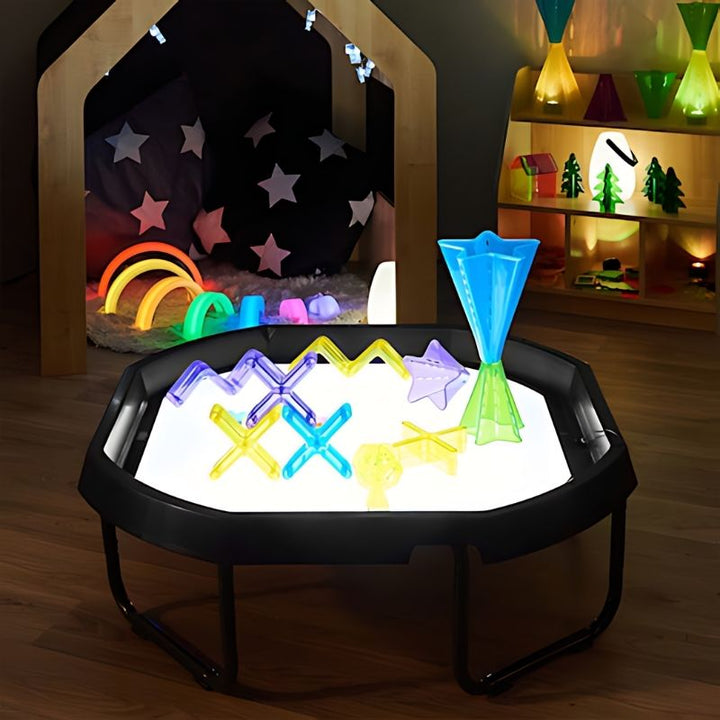 TTS Active World Tray Light Panel in an indoor classroom or therapy room setup for sensory and investigative play