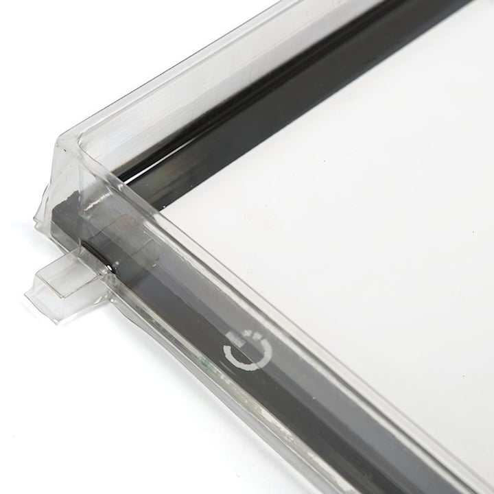 Detailed corner close-up of TTS Messy Play Light Panel Cover, highlighting the containment edge used during wet sensory play and creative exploration